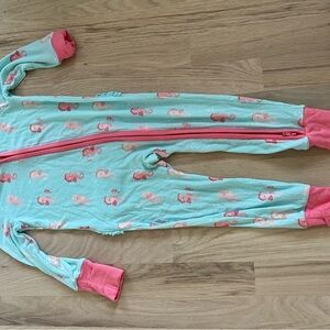 Angel Dear Pink and Green Footies One Piece